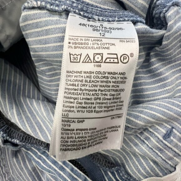 🛍️2 for $25 Sale🛍️Gap Womens Shorts‎ 8 Blue White Stretch Chino Striped Casual - Picture 10 of 10